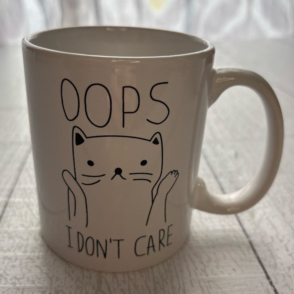 Cat Lovers White Mug – “It Has Cattitude” Funny Coffee Cup